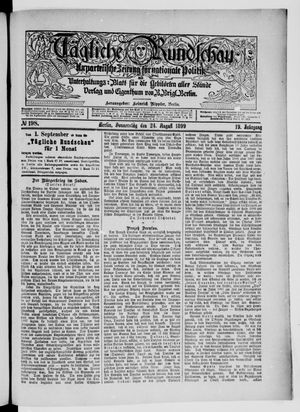 Tägliche Rundschau vom 24.08.1899