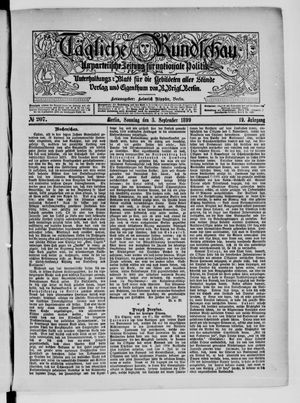 Tägliche Rundschau vom 03.09.1899
