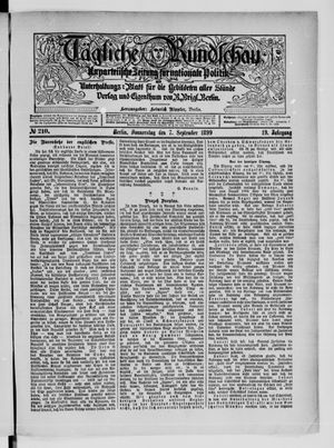 Tägliche Rundschau vom 07.09.1899