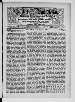Tägliche Rundschau on Sep 13, 1899