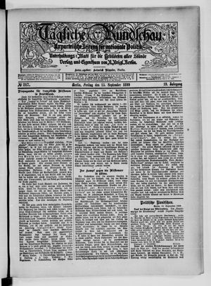 Tägliche Rundschau vom 15.09.1899