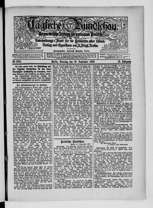 Tägliche Rundschau vom 19.09.1899
