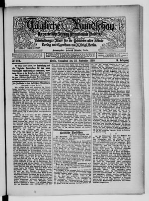 Tägliche Rundschau vom 23.09.1899