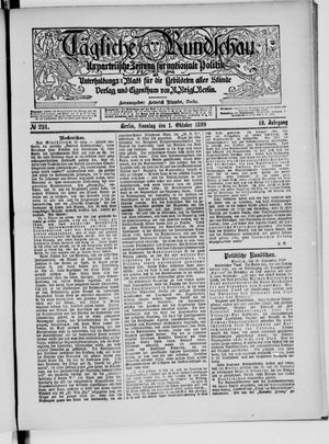 Tägliche Rundschau vom 01.10.1899