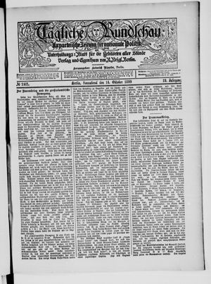 Tägliche Rundschau vom 14.10.1899
