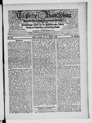 Tägliche Rundschau vom 15.10.1899