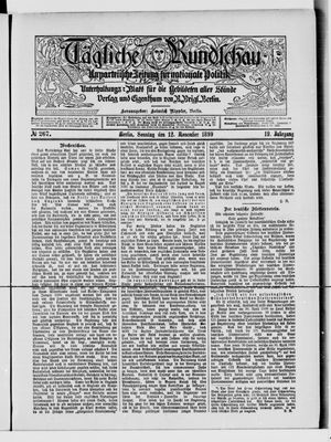 Tägliche Rundschau vom 12.11.1899