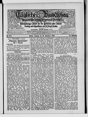 Tägliche Rundschau vom 19.11.1899