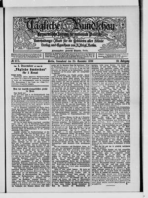 Tägliche Rundschau vom 25.11.1899
