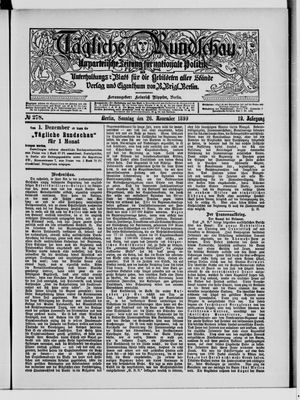 Tägliche Rundschau vom 26.11.1899