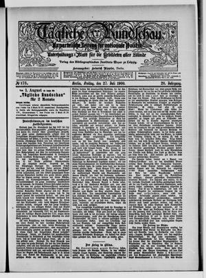 Tägliche Rundschau vom 27.07.1900