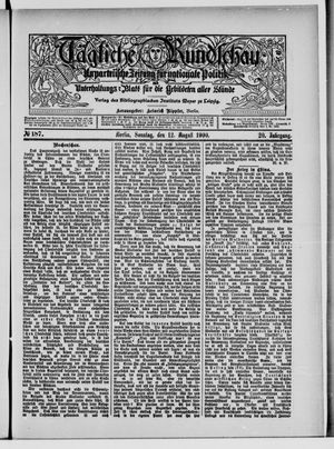 Tägliche Rundschau vom 12.08.1900