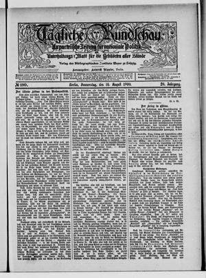 Tägliche Rundschau vom 16.08.1900