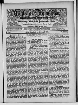Tägliche Rundschau vom 18.08.1900