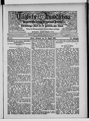 Tägliche Rundschau vom 22.08.1900