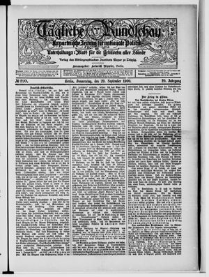 Tägliche Rundschau vom 20.09.1900