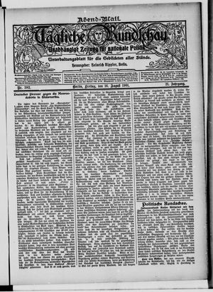 Tägliche Rundschau vom 16.08.1901