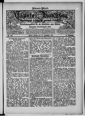 Tägliche Rundschau vom 27.09.1901