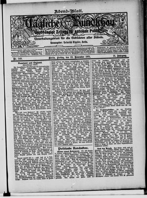 Tägliche Rundschau vom 22.11.1901