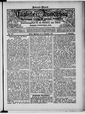 Tägliche Rundschau vom 04.12.1901