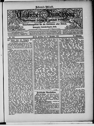 Tägliche Rundschau vom 27.12.1901