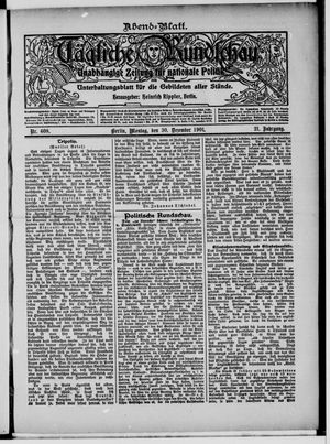 Tägliche Rundschau vom 30.12.1901