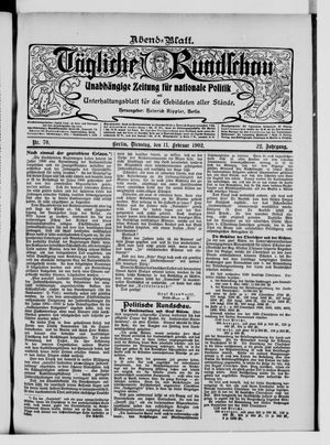 Tägliche Rundschau vom 11.02.1902