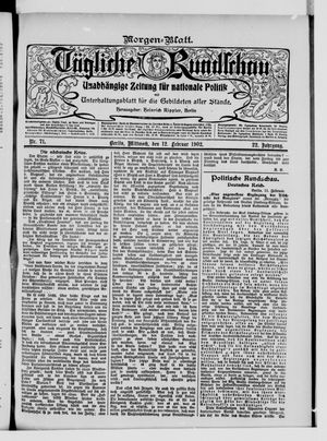 Tägliche Rundschau on Feb 12, 1902