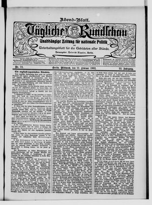 Tägliche Rundschau on Feb 12, 1902