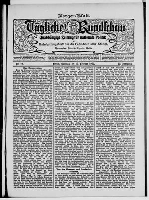 Tägliche Rundschau on Feb 16, 1902