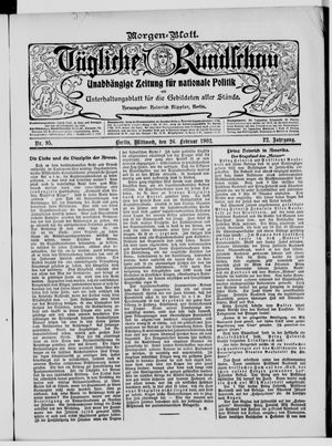 Tägliche Rundschau on Feb 26, 1902