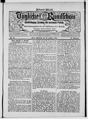 Tägliche Rundschau on Feb 26, 1902
