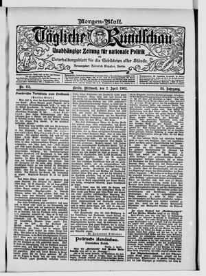 Tägliche Rundschau on Apr 2, 1902