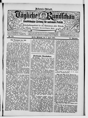Tägliche Rundschau on Apr 2, 1902
