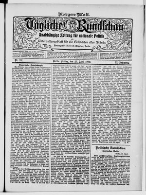 Tägliche Rundschau vom 25.04.1902