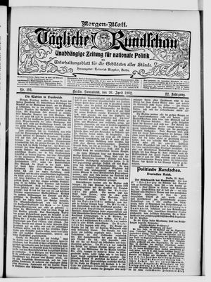 Tägliche Rundschau vom 26.04.1902