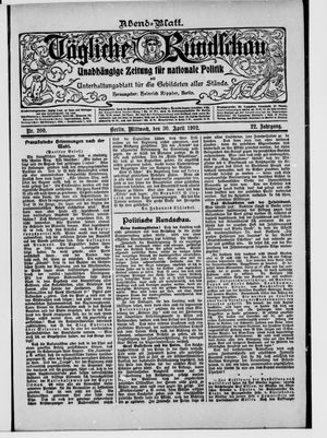 Tägliche Rundschau vom 30.04.1902