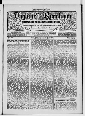 Tägliche Rundschau vom 25.06.1902