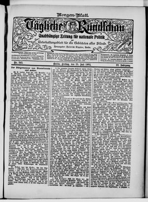 Tägliche Rundschau vom 25.07.1902