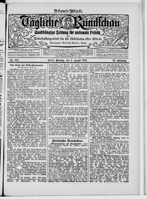 Tägliche Rundschau on Aug 4, 1902