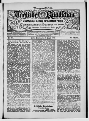 Tägliche Rundschau vom 05.08.1902