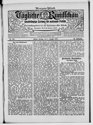 Tägliche Rundschau on Aug 8, 1902