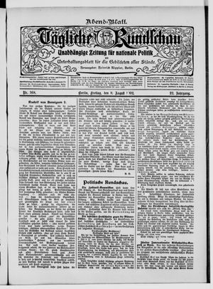 Tägliche Rundschau on Aug 8, 1902