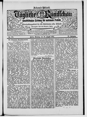 Tägliche Rundschau vom 26.08.1902