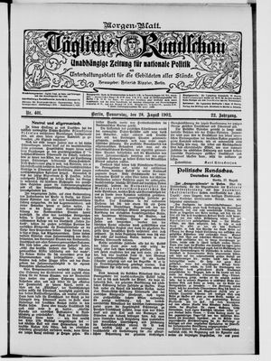 Tägliche Rundschau vom 28.08.1902