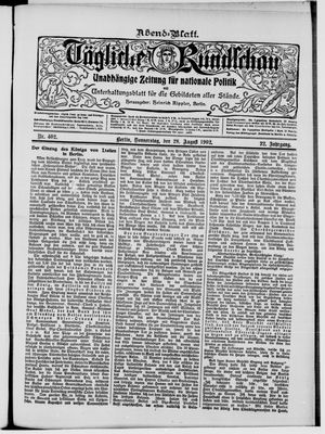 Tägliche Rundschau vom 28.08.1902