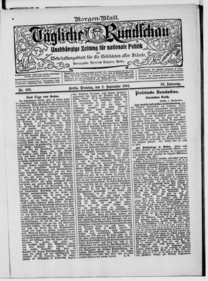 Tägliche Rundschau on Sep 2, 1902
