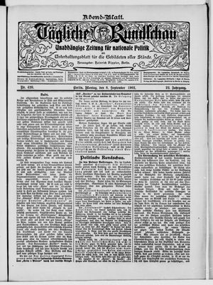 Tägliche Rundschau vom 08.09.1902