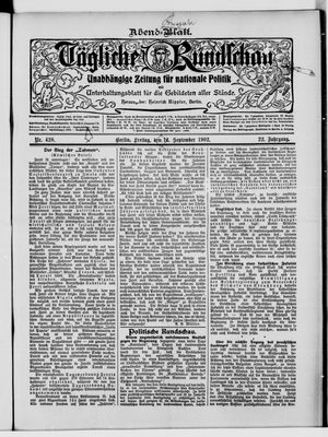 Tägliche Rundschau vom 12.09.1902