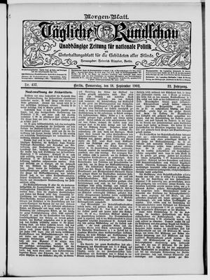 Tägliche Rundschau vom 18.09.1902